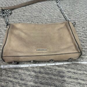 REBECCA MINKOFF Avery Nubuck Crossbody with Silver Chain Strap